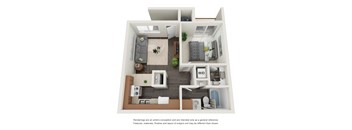 One Bedroom Floorplan at Sunset Landing Apartments