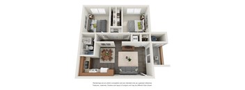 Two Bedroom Floorplan at Sunset Landing Apartments