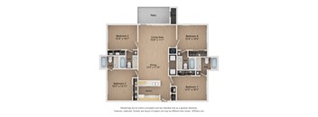 4 bed 4 bath 1320 square feet floorplan at The Mirage at Kernan Apartments