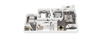 a floor plan of a house with a bedroom and a living room