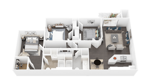 a floor plan of a house with a bedroom and a living room