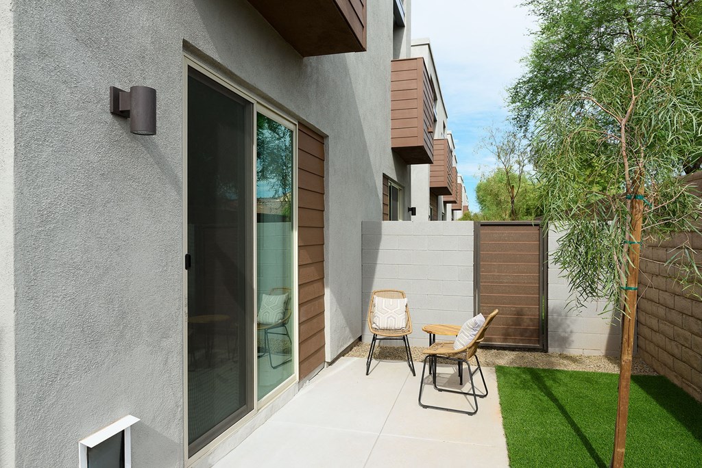 Three Bedroom Backyard at The Ashley Townhomes in Chandler Arizona