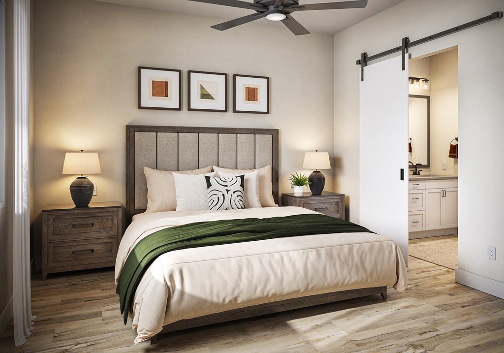 Three Bedroom Bedroom at Solstice Living Apartments in Tucson Arizona