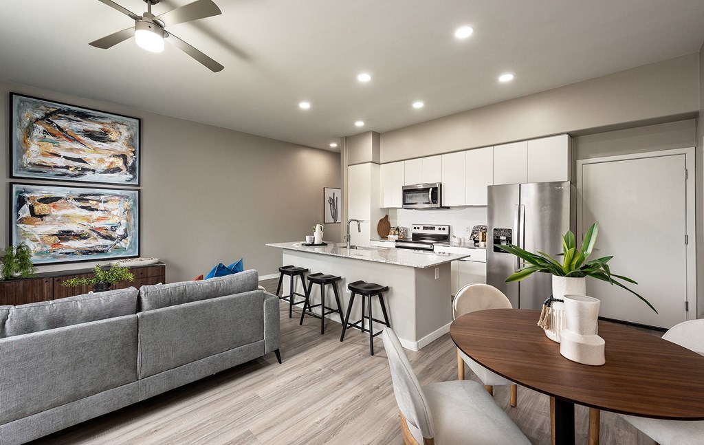 Three Bedroom Dining Area and Breakfast Bar at The Ashley Townhomes in Chandler Arizona
