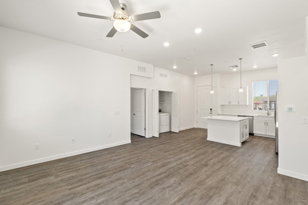 Three Bedroom Living Room and Kitchen at Casitas Catalina Apartments in Tucson