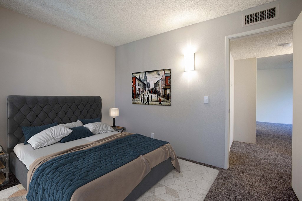 Two Bed Two Bath Bedroom at The Link at 4th Ave Apartments in Tucson Arizona