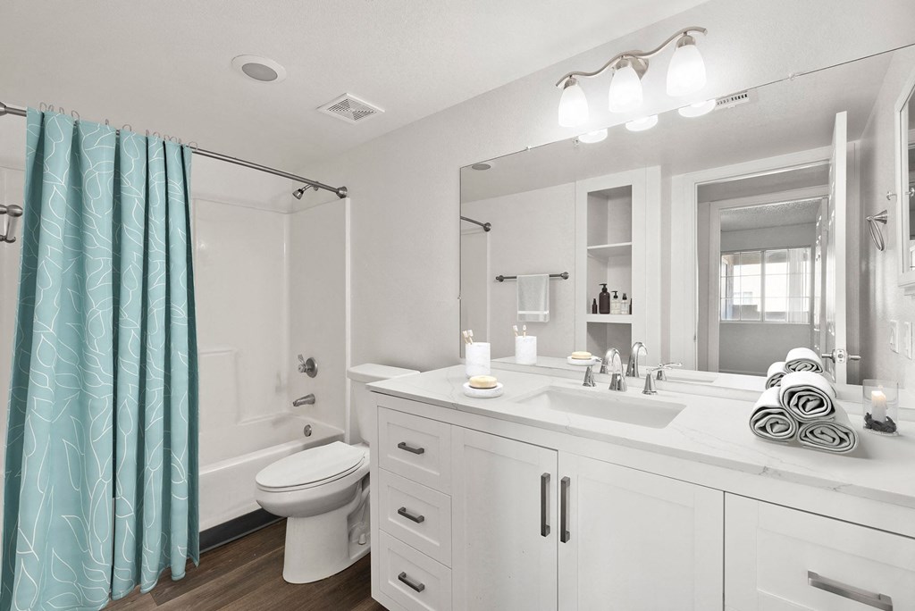 bathroom at Silver Cliffs Apartments in Bullhead City Arizona