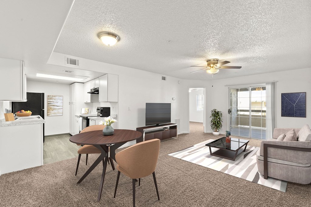 Two bedroom common area at Silver Cliffs Apartments in Bullhead City Arizona