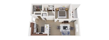 a floor plan of a one bedroom apartment