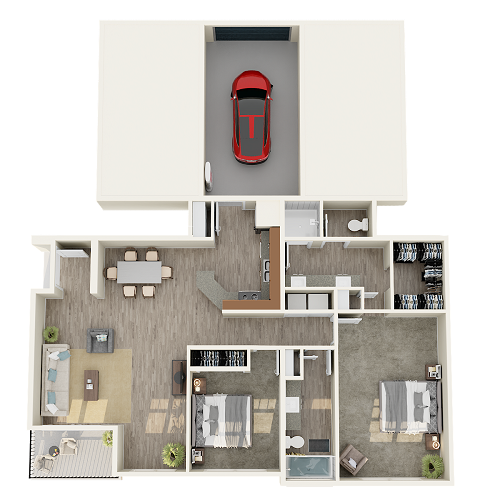 2 bedroom 2 bathroom floor plan image in Phoenix AZ
