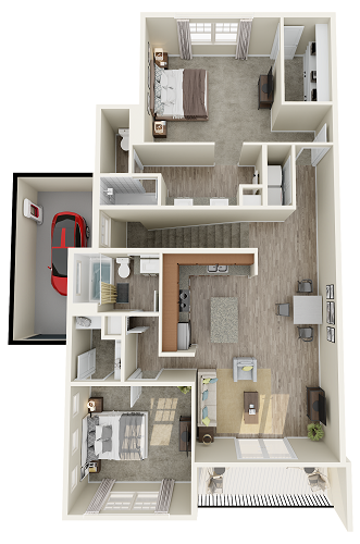 1 bedroom 1 bathroom floor plan image in Phoenix AZ