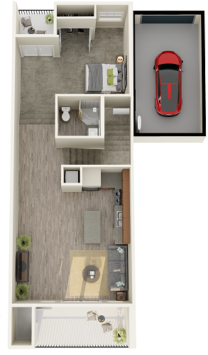 1 bedroom 1 bathroom floor plan image in Phoenix AZ