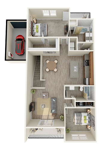 1 bedroom 1 bathroom floor plan image in Phoenix AZ