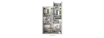 Two Bedroom Floorplan at University Park
