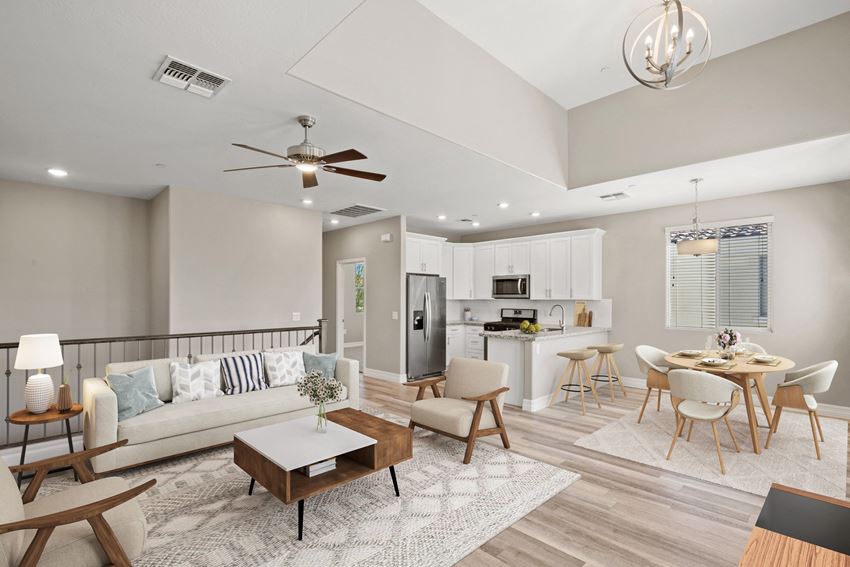 Upstairs Livingroom with Kitchen and Diningroom at Bella Victoria Apartments - Photo Gallery