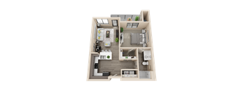 1 bedroom floor plan image at V on Broadway Apartments on Tempe AZ