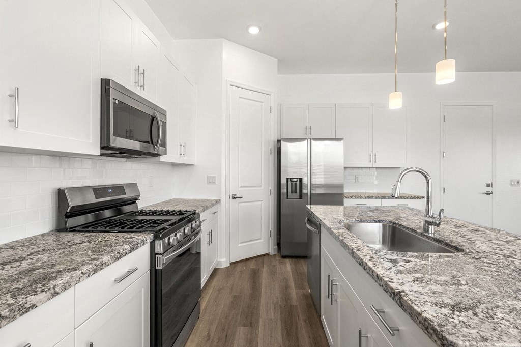 Valencia Kitchen with Pantry at Bella Encanta Apartments in Mesa Arizona