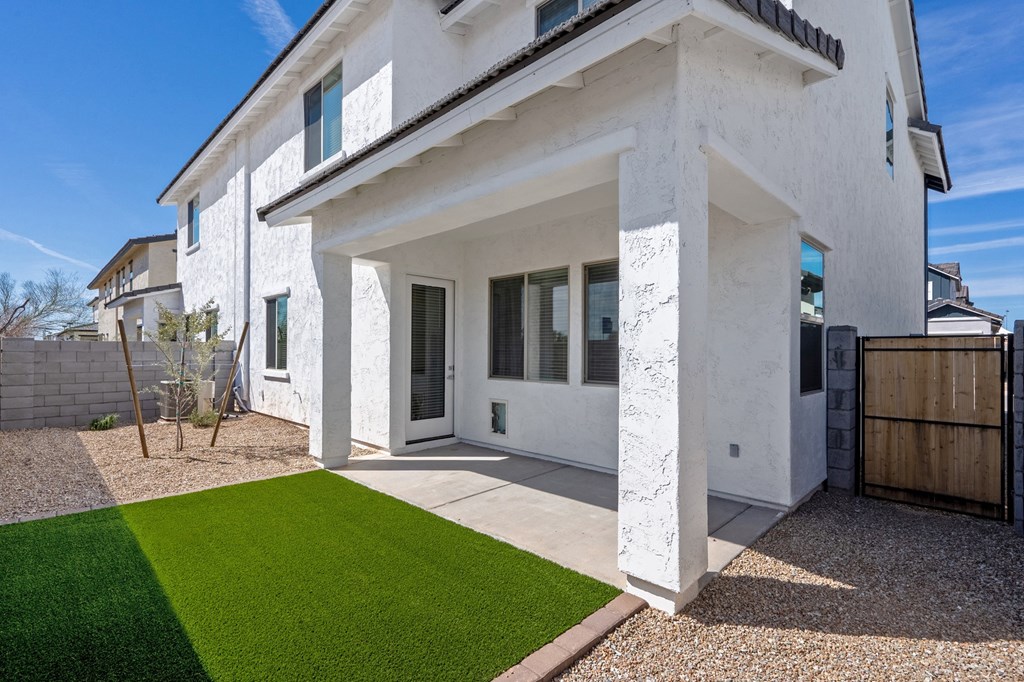 Valencia Private Backyard with Dog Door at Bella Encanta Apartments in Mesa Arizona