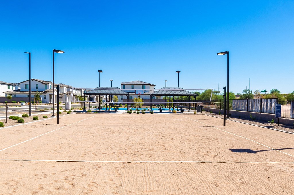 Volleyball courts at Bella Encanta Townhomes in Mesa Arizona