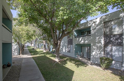 Walkway at Villas Del Cielo Aprartments in Albuquerque New Mexico October 2020