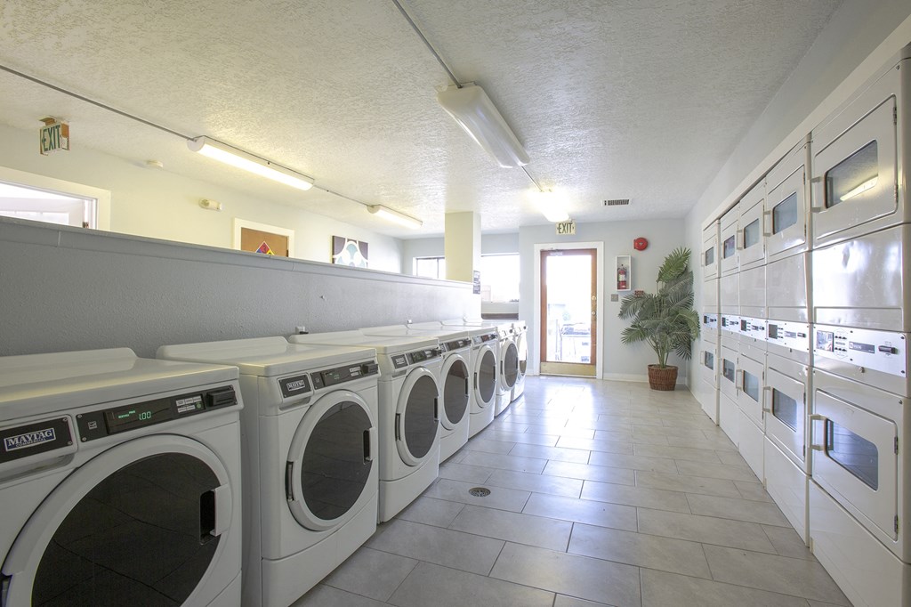 Washer and dryins in Laundry Room at Villas Del Cielo Aprartments in Albuquerque New Mexico October 2020