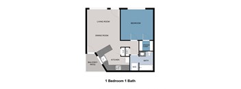 1 bedroom floor plan image at Arcadia Lofts in Phoenix AZ