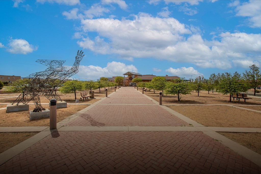 Library Courtyard Across the Street from The Bluffs at Tierra Contenta Apartments