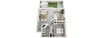 a 3d rendering of a floor plan of a house