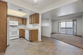 kitchen dining area living room at Townhomes on the Park Apartments in Phoenix AZ Nov 2020 - Photo Gallery 4