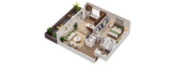 1 Bedroom Floor Plan at Avilla Preserve Apartments in