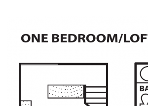 One bedroom loft floor plan at Cinnamon Tree Apartments in Albuquerque, MN