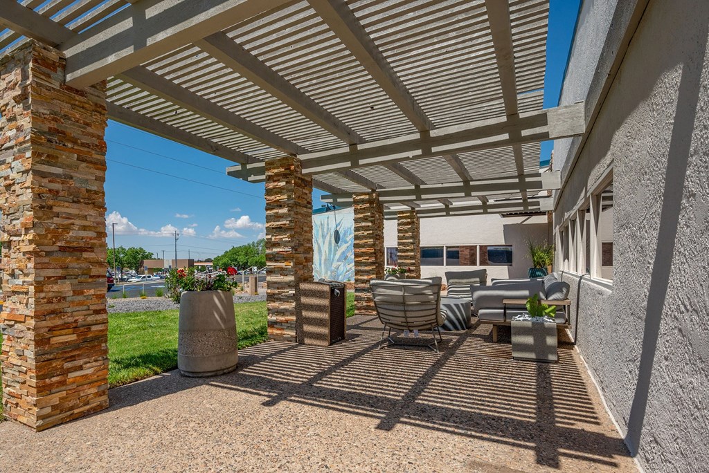 outdoor lounge area at Blue Agave Villas in Rio Rancho New Mexico