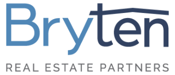 The image is a logo for a real estate partnership named Bryten.