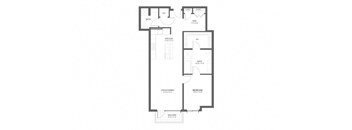 A black and white image of a house floor plan.