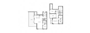 A black and white floor plan of a house with multiple rooms.