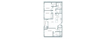 A black and white image of a floor plan for a house.