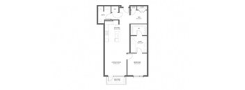 A black and white image of a house floor plan.