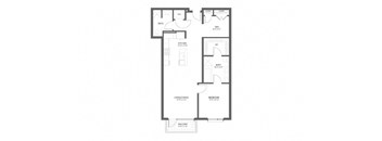 A black and white image of a house floor plan.