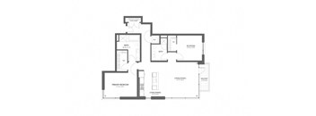 A floor plan of a house with a primary bedroom and a second bedroom.