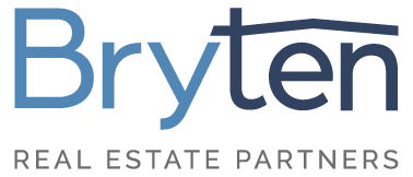 The image is a logo for a real estate partnership named Bryten.