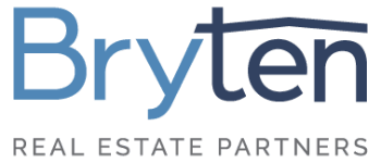 The image is a logo for a real estate partnership named Bryten.