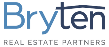 The image is a logo for a real estate partnership named Bryten.