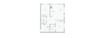 A floor plan of a house with labeled rooms such as Bed, Kitchen, Living, Bath, Closet, and Wd.
