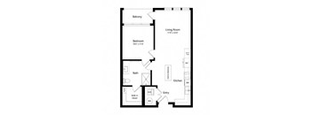 A black and white image of a floor plan for a home.
