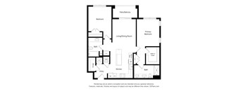 A black and white floor plan of a house with labeled rooms.