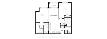 A black and white floor plan of a house with labeled rooms.