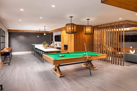 Alexan Evans Station lounge and game room