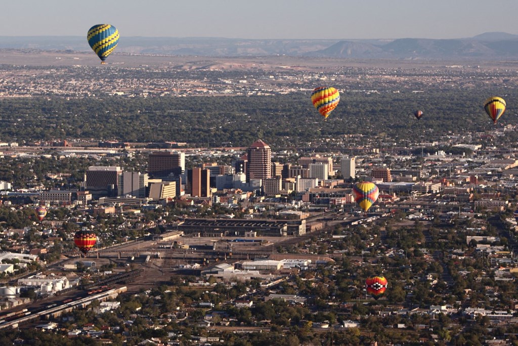balloons over the city