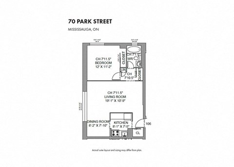 the floor plan of 70 park street on