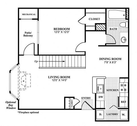 Brewster Floor Plan at Ardenwood Apartments, Connecticut